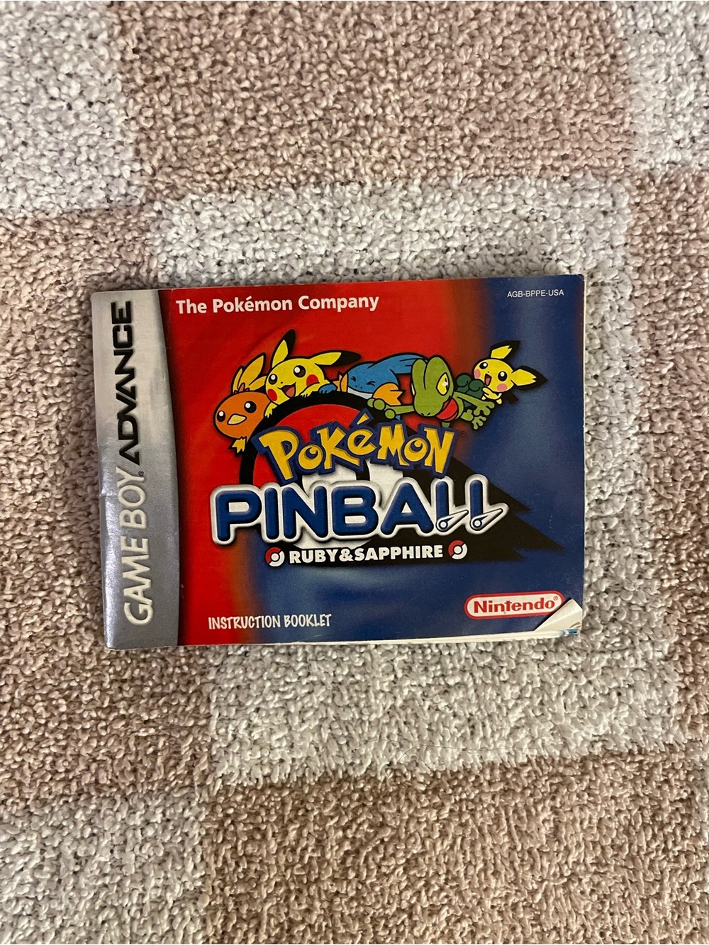 Gameboy Pokémon Pinball instruction booklet manual Ruby and Sapphire